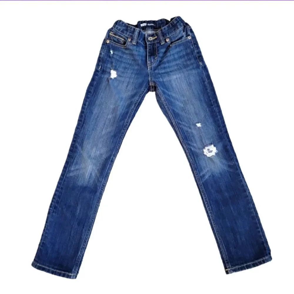 EC LEVI'S BOYFRIEND FIT ADJUSTABLE WAIST DISTRESSED JEANS SZ. 8